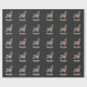 Papier Cadeau Elegant Black Snowflake Christmas Script (Plat)