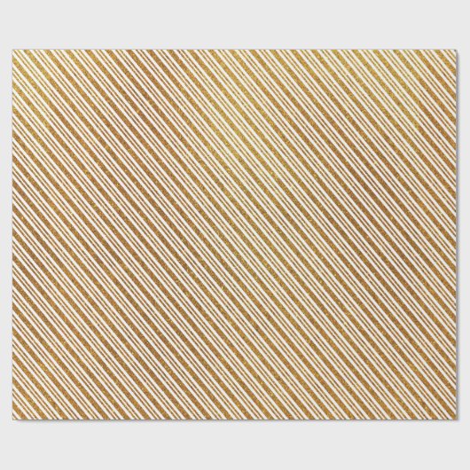 Papier Cadeau Elégant blanc et or parties scintillant rayures su (Plat)