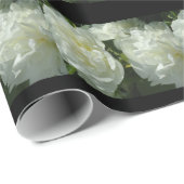 Papier Cadeau Elégant blanc peony floral blanc photo (Coin rond)