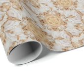 Papier Cadeau Elégant blanc Rustique Kaleidoscope design (Coin rond)