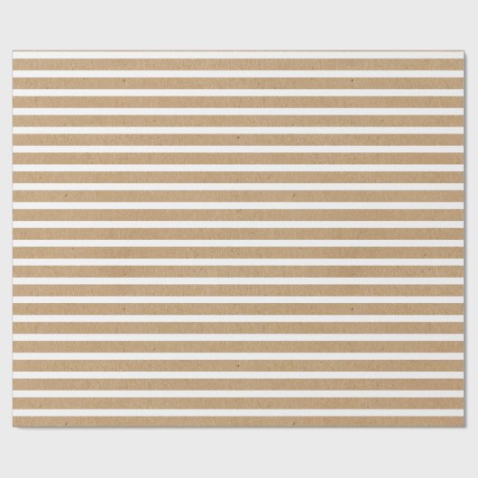 Papier Cadeau Elégant Blanc Simple Sur Faux Rustique Brown Kraft (Plat)