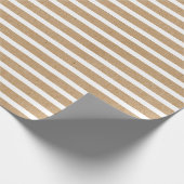 Papier Cadeau Elégant Blanc Simple Sur Faux Rustique Brown Kraft (Coin)