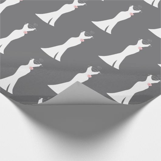 Papier Cadeau Elégant blanc sur gris - Design élégant simple (Coin)