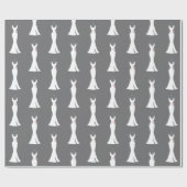 Papier Cadeau Elégant blanc sur gris - Design élégant simple (Plat)