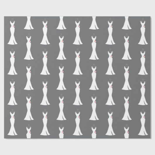 Papier Cadeau Elégant blanc sur gris - Design élégant simple (Plat)