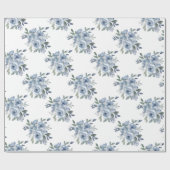 Papier Cadeau Elégant bleu bleu bleu floral (Plat)