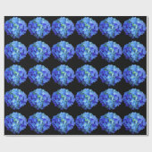 Papier Cadeau Elégant bleu floral bleu rose hydrangée bleue (Plat)