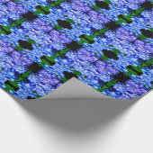 Papier Cadeau élégant bleu mauve magenta floral hydrangea (Coin)