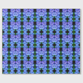 Papier Cadeau élégant bleu mauve magenta floral hydrangea (Plat)