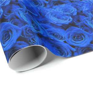 Papier Cadeau Elégant bleu rose bleu fleurs bleu bleu bleu flora