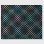 Papier Cadeau Élégant bleu Turquoise de clôture chaine Motif | (Plat)