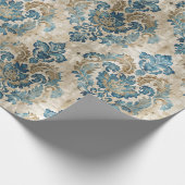 Papier Cadeau Elégant bleu Vintage (Coin)