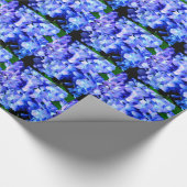 Papier Cadeau Élégant bleu violet clair magenta hydrangée floral (Coin)