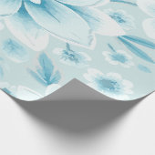 Papier Cadeau Elegant Blue and White Floral Pattern (Coin)