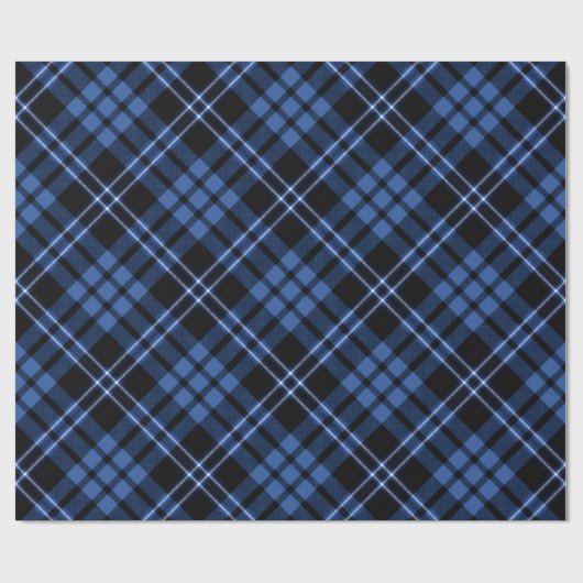 Papier Cadeau Elegant Blue Plaid Pattern (Plat)