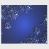 Papier Cadeau Élégant Blue Snowflake Holiday (Plat)