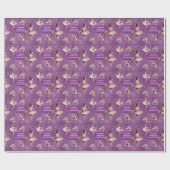 Papier Cadeau Élégant Blush Pink Purple Nom Age Texte Ballet (Plat)