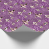 Papier Cadeau Élégant Blush Pink Purple Nom Age Texte Ballet (Coin)