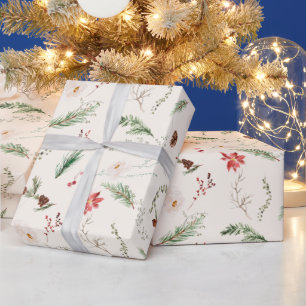 Papier Cadeau Élégant Boho Botanique de la Nature pour les Fêtes