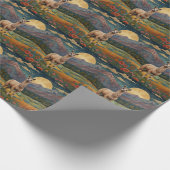 Papier Cadeau Elégant boho llama alpaga paysage vintage (Coin)