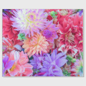 Papier Cadeau Élégant bouquet de fleurs orange violet rose rouge (Plat)