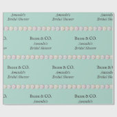 Papier Cadeau Elegant Bride & Co sarcelle et bleu perlé Baby Sho (Plat)