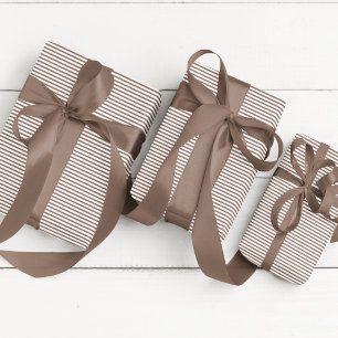 Papier Cadeau Élégant Brown clair mince rayé