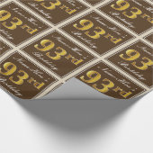 Papier Cadeau Elégant, Brown, Faux Gold 93ème anniversaire + Nom (Coin)