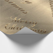 Papier Cadeau Élégant Brown Gold Script Joyeux Noël (Coin)