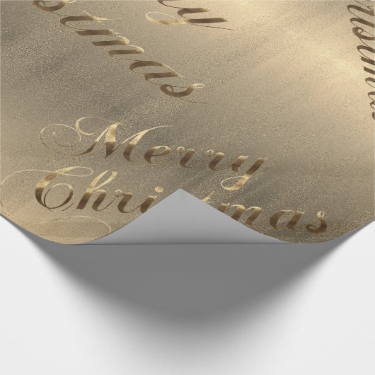 Papier Cadeau Élégant Brown Gold Script Joyeux Noël (Coin)