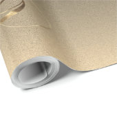 Papier Cadeau Élégant Brown Gold Script Joyeux Noël (Coin rond)