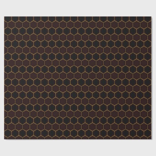Papier Cadeau Elégant Brown Honeycomb Hexagon Motif Manly (Plat)