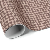 Papier Cadeau Elegant Brown Houndstooth Classic Preppy Pattern (Coin rond)