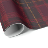 Papier Cadeau Elegant Burgundy Tartan (Coin rond)