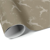 Papier Cadeau Élégant Burlap Reindeer Brown Monotone Noël (Coin rond)