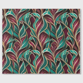 Papier Cadeau Elégant cadeau de retraite Feuilles Abstraits pour (Plat)