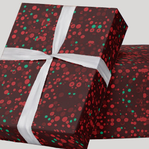 Papier Cadeau Elégant Cercles de Bourgogne Rouge Noël de Noël de