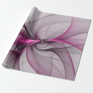 Papier Cadeau Elégant Chaos Moderne Abstrait rose Fractal Art