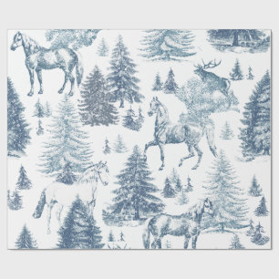 Papier Cadeau Elégant cheval Vintage Snowy Woods Toile