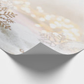 Papier Cadeau Élégant Chic Balls de Noël Blanc Vacances (Coin)