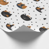 Papier Cadeau Élégant Chic Chat Motifs (Coin)