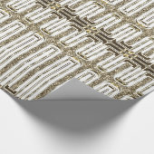 Papier Cadeau Élégant Chic Faux Gold Foil Blanc (Coin)