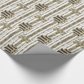 Papier Cadeau Élégant Chic Faux Gold Foil Motif blanc (Coin)