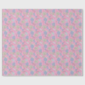 Papier Cadeau Élégant Chic Fleur de Fleur Rose (Plat)
