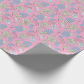 Papier Cadeau Élégant Chic Fleur de Fleur Rose (Coin)
