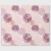 Papier Cadeau Élégant Chic Fleurs Roses (Plat)