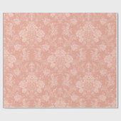 Papier Cadeau Elegant Chic Floral Damask-Peach (Plat)