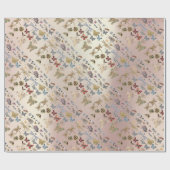 Papier Cadeau Élégant Chic Meadow Butterfly Insects Gems Diamond (Plat)