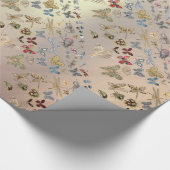 Papier Cadeau Élégant Chic Meadow Butterfly Insects Rose Gold (Coin)