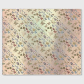 Papier Cadeau Élégant Chic Meadow Butterfly Insects Rose Gold (Plat)